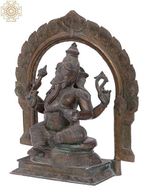 18 Sitting Lord Ganesha Panchaloha Bronze Sculpture From Swamimalai