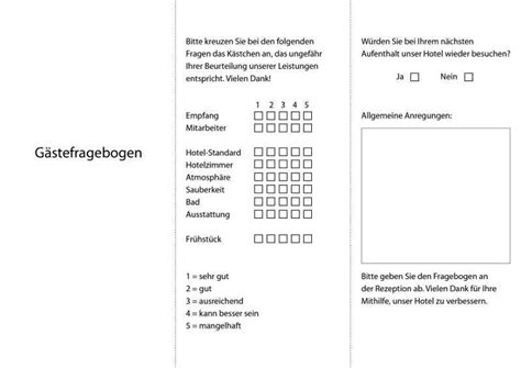 Mit der morgenpost erstellen sie schnell und einfach ihre individuelle hauszeitung. Gästefragebogen Vorlage bzw. Hotel Fragebogen für Ihr ...