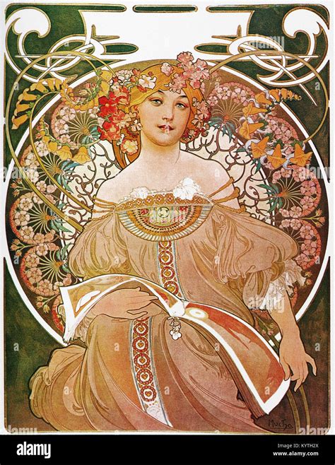 Alphonse Mucha Alfons Maria 1860 1939 Woman With A Book Stock Photo