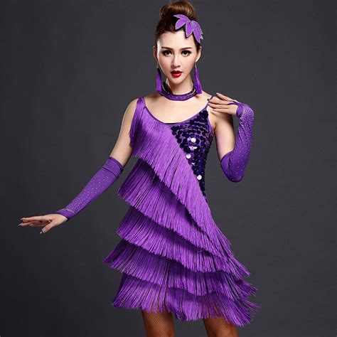 Red Latin Dance Costumes Women Salsa Dancewear Dance Costume Dresses