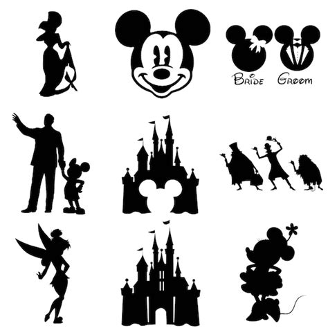 3 Disney Silhouette Decals Etsy