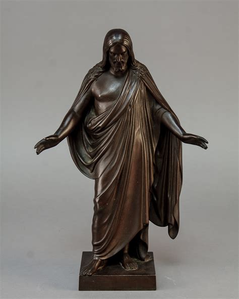 Thorvaldsens Kristus Figur Af Bronzepatineret Diskometal