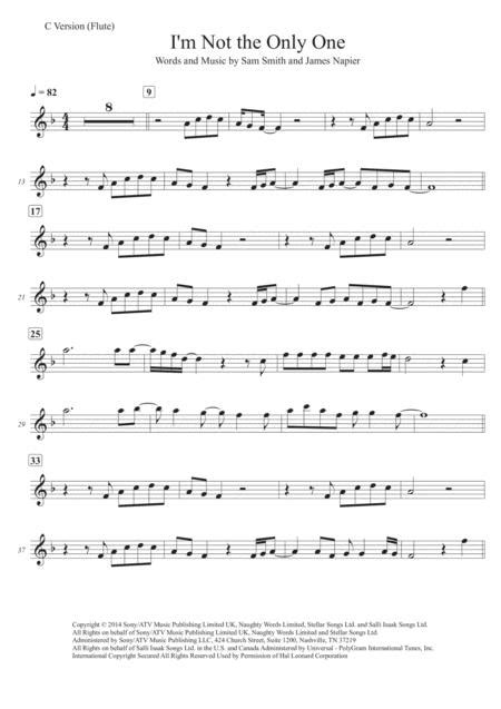 Im Not The Only One Flute Solo Transcription Original Key By Sam