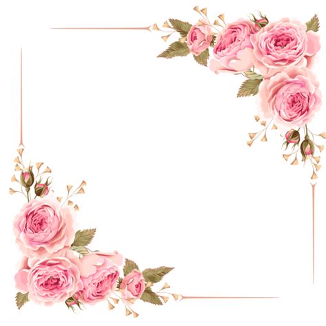 Flower Border Png Transparent Pink Rose Flower Frame