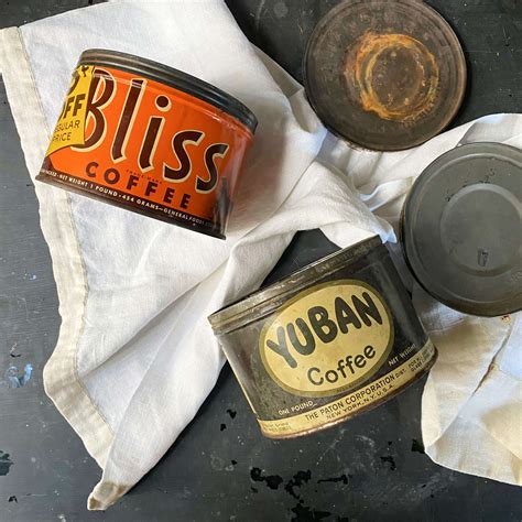 Vintage Yuban And Bliss Coffee Tins Circa 1920s 1940s Sold Separately