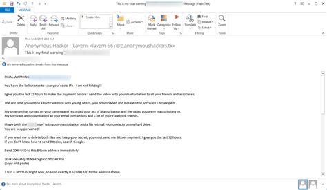 Anonymous Hacker Email Asking For Bitcoin Unbrickid