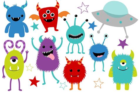 See more ideas about monster drawing, drawings, art. Cute Monster Clip Art Set ~ Illustrations ~ Creative Market