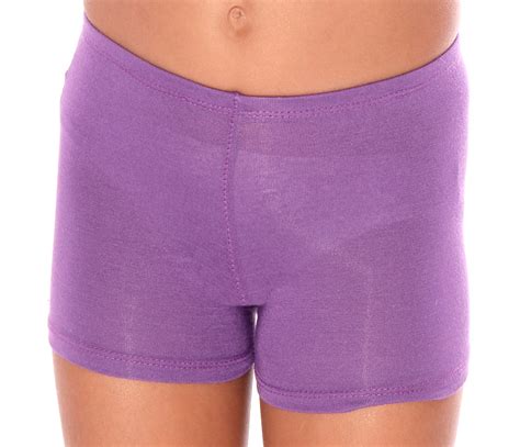 Kids Size Comfortable Stretchy Dance Shorts In Purple