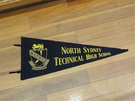 North Sydney Technical High School Banner Triangular On Black Felt