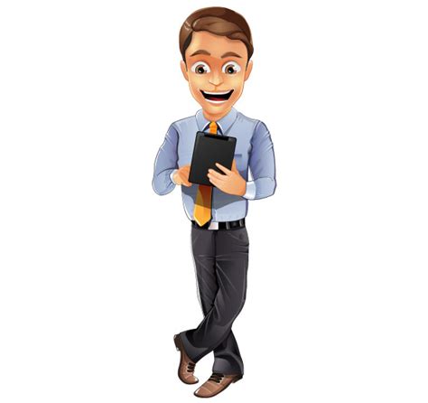 Businessman Vector Character With Notepad Vector Characters