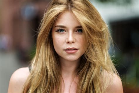 women portrait model outdoors blonde blue eyes mark prinz yvonne michel freckles wallpaper