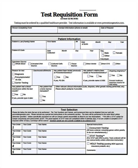 Printable Quest Lab Requisition Form Printable World Holiday