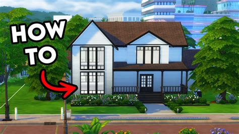 How To Build A Base Game Modern Farmhouse In The Sims Youtube