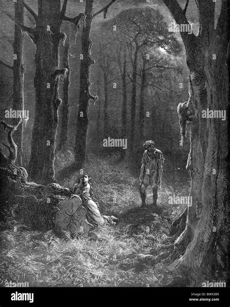 Gustave Doré The Lovers In The Moonlit Forest From Chactas And Atala