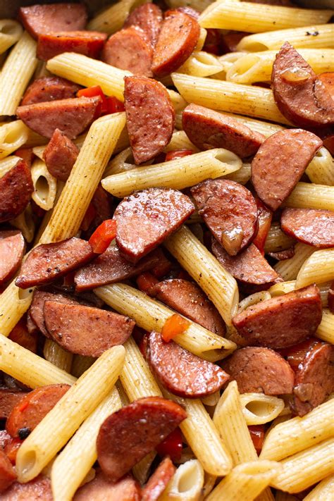 Simple Balsamic Smoked Sausage Pasta Salt Lavender