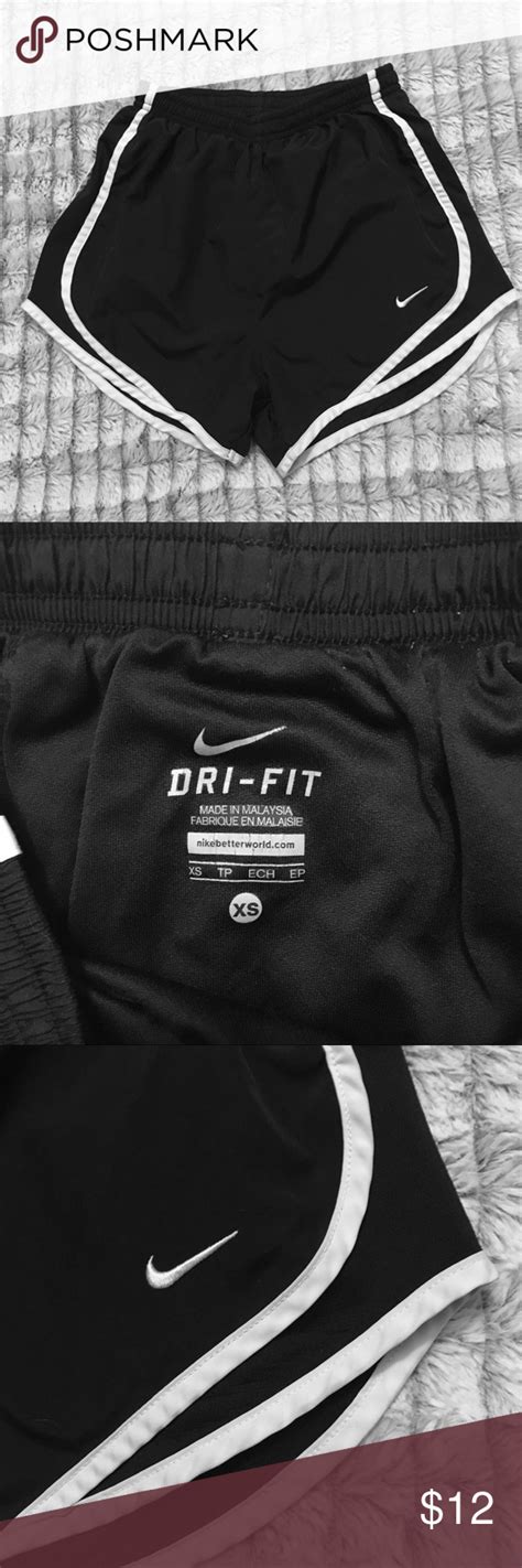Nike Dri Fit White Stripes Black Workout Shorts Workout Shorts White