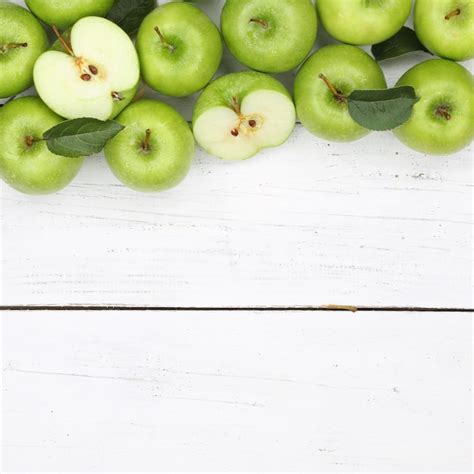 Premium Photo Apples Apple Fruit Fruits Square Green Copyspace Top View