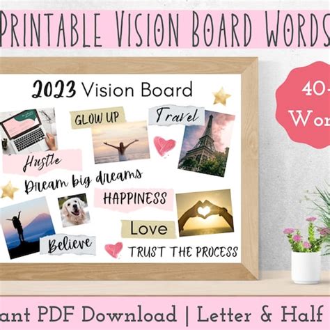 Vision Board Kit 2023 Vision Board Printables Vision Board Etsy Singapore