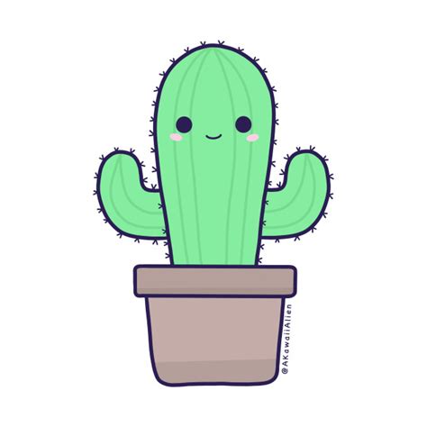 Kawaii Cactus Cactus Pin Teepublic
