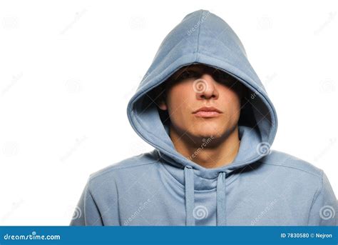 Man In A Hood Stock Photo Image Of Serious Look Handsome 7830580