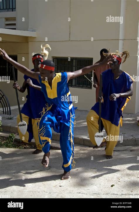 Performance By Traditional Music And Dance Group Dakar Senegal Stock