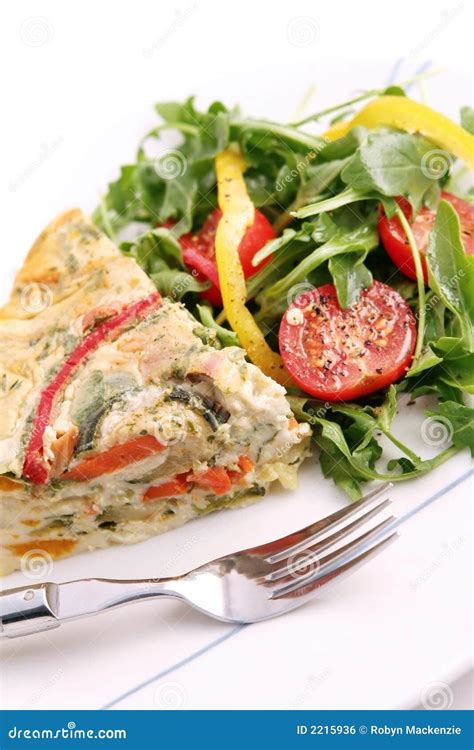 Quiche And Salad Stock Photo Image Of Eating Onion Herb 2215936