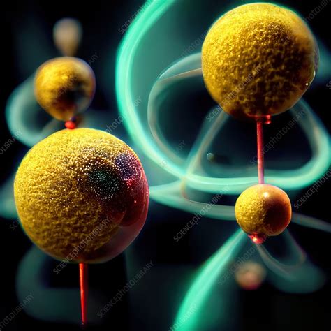 Subatomic Particles And Atoms Conceptual Illustration Stock Image