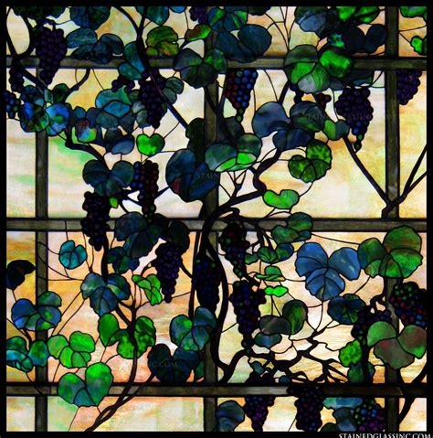 Grapevines And Trellis Stained Glass Window Artscape Tiffany Stained