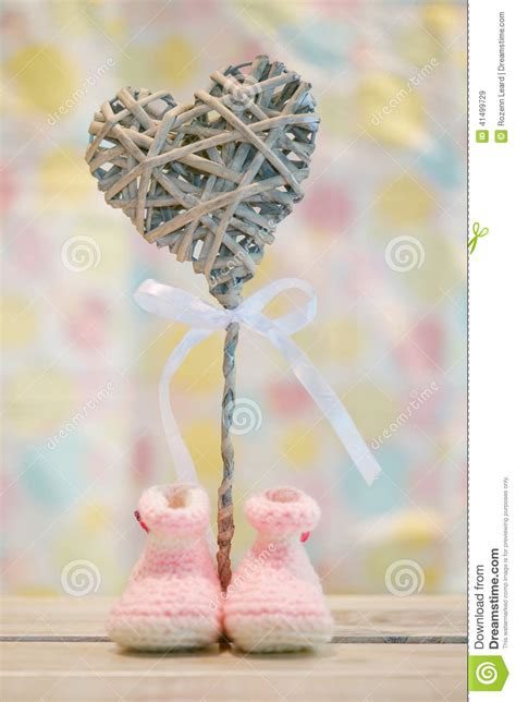 Baby Girl Announcement Stock Image Image Of Booties