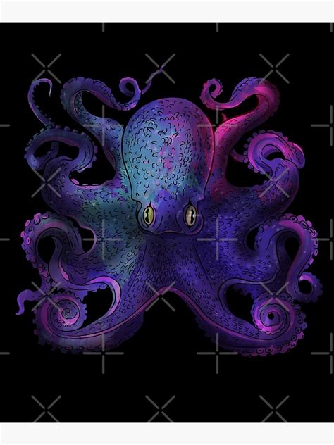 Psychedelic Octopus Retro Art Design Poster For Sale By Samchez