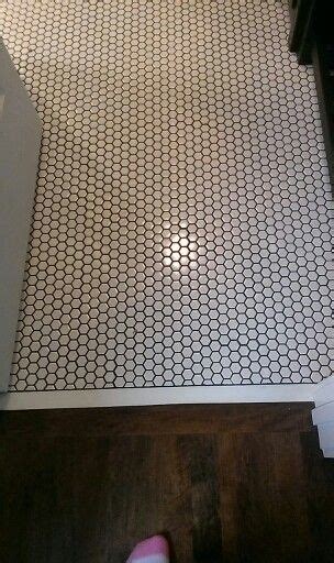 This is a thing you can't do it with out. Penny tile with Raven Grout | Penny tile, Kids bath, Tiles