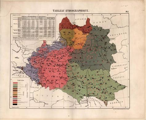 Francuska Mapa Etnograficzna Porozbiorowej Polski Za Roku