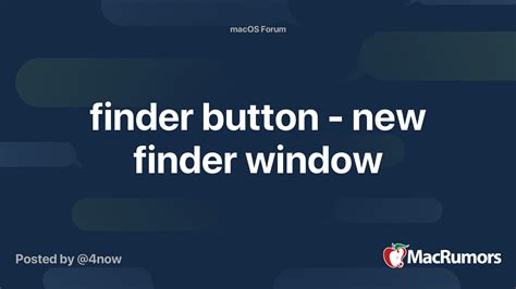 Finder Button New Finder Window Macrumors Forums