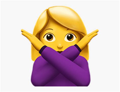 No Emoji Iphone Gesture Emoticon Woman Saying No Emoji Hd Png The