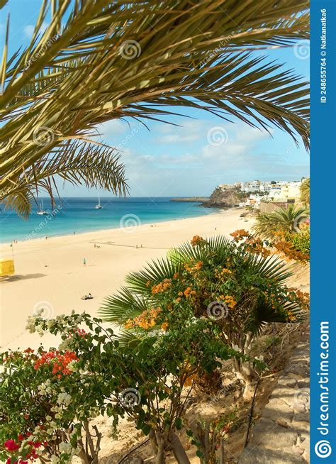 Playa De Morro Jable Las Palmas Spain Foto De Archivo Imagen De Cubo Azul