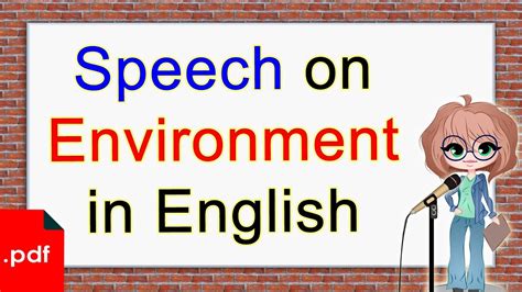 Maybe you would like to learn more about one of these? Speech on Environment in English | Click How - YouTube
