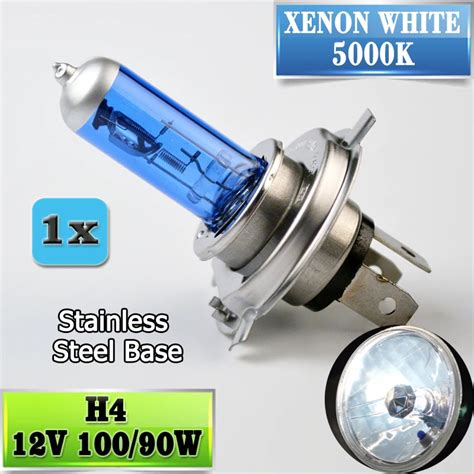 H4 Halogen Bulb 12v 10090w 5000k Xenon Dark Blue Glass Car Headlight