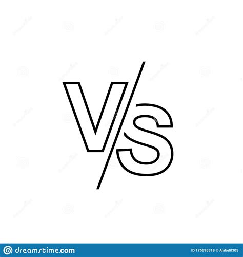 Vs Versus Letters Vector Logo Line Icon Isolated On White Background