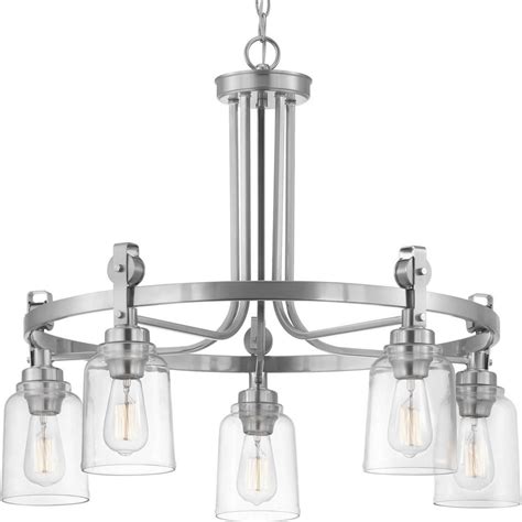 3 pack clear glasses shade for light replacement, 5.67 inch high, 5 inch diameter, 1.65 inch fitter, small glass lampshade for ceiling light chandelier high transmittance. Home Decorators Collection Knollwood 5-Light Brushed ...
