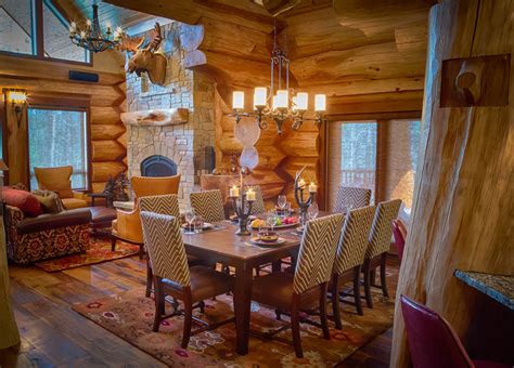 Moose Ridge Cabin Breckenridge Log Home Rustic Dining Room Denver
