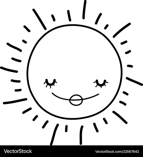 Cartoon Sun Black And White