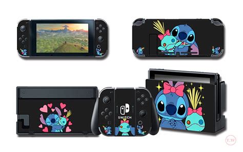 New Cute Stitch Skin For The Nintendo Switch Gamer Console Etsy