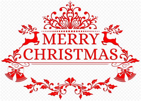 Hd Beautiful Merry Christmas Red Logo Text Png Citypng