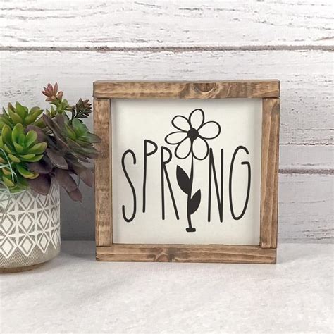 Spring Wood Signs Spring Farmhouse Sign Spring Decor Etsy Rustic Wood