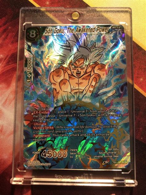 Here you'll find the highest quality dragon ball heroes ' secret rare' cards anywhere on the internet. Son Goku, The Awakened Power TB1-097 SCR Secret Rare ...