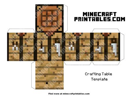 A craft/exacto knife (for precision cutting any helmet details, be careful!) once you have amassed all of those items, print the sheet(s) and follow the sheet containing the skin is a traditional papercraft cutout; Crafting Table - Minecraft Crafting Table Printable ...