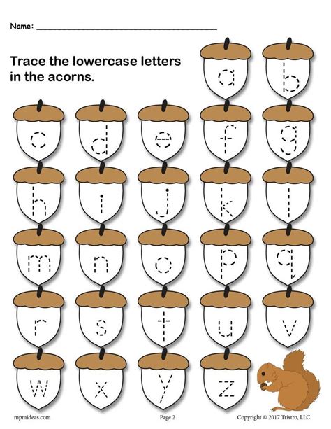 Printable Fall Themed Uppercase And Lowercase Alphabet Letter Tracing