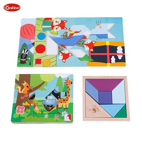Creative Jigsaw Puzzle Wooden Childrens Toys Puzzle Game Geometry