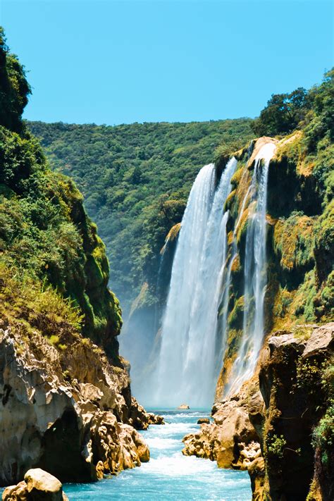Tamul Waterfall Waterfall Mexico Travel Photos