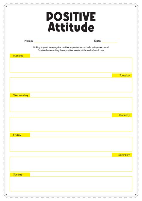 15 Best Images Of Positive Thinking Worksheets Printable Positive